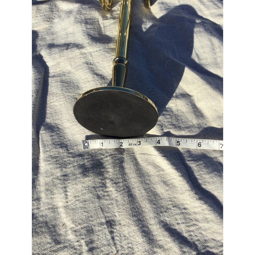 Vtg brass counter towel stand holder circle bathroom 12” gold farmhouse country - Picture 10 of 11